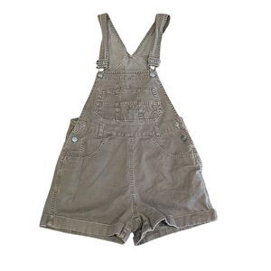 Vintage 90’s Women's No Boundaries Brown green Short Overalls Size Medium Grunge